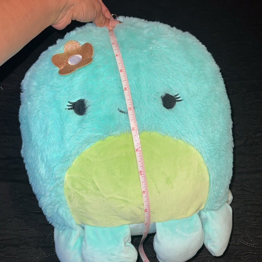 Squishmallows Ophelia The Octopus 12" Fuzzamallow Plush, FLOWER Green Belly RARE - Picture 13 of 14